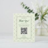 Postale Élégant Carte de remerciements d'affaires vert ave (Debout devant)