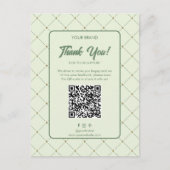 Postale Élégant Carte de remerciements d'affaires vert ave (Devant)