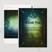 Postale Élégant Carte de remerciements mariage gothique (Devant / Derrière)