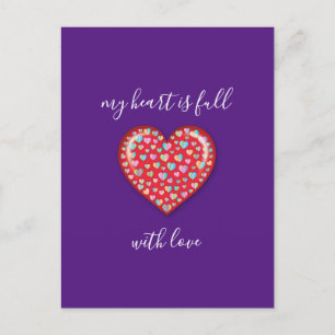 Postale Elegant Editibale Simple Cardiaque Design Carte Po