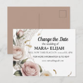 Postale Élégant Modifier la carte Mariage date (Devant / Derrière)