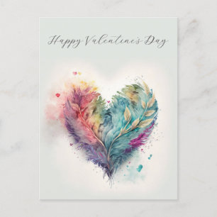 Postale Elégante aquarelle Coeur Valentines Jour Carte pos