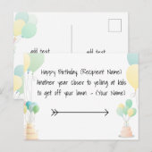 Postale Elégante carte d'anniversaire Conception des front (Devant / Derrière)