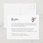 Postale Élégante carte de la réception de mariage de lavan (Devant / Derrière)