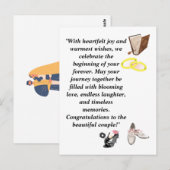 Postale Elégante carte de mariage - Chic talons noirs avec (Devant / Derrière)