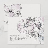 Postale Elégante carte de proposition du Mariage Floral Br (Devant / Derrière)