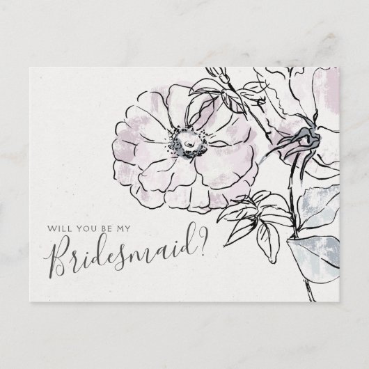 Postale Elégante carte de proposition du Mariage Floral Br (Devant)
