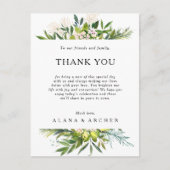 Postale Elégante carte de réception Merci Olive Greenery (Devant)
