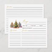 Postale Elégante Carte de Recette de Noël Arbre de Noël Mo (Devant / Derrière)