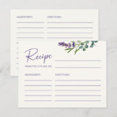 Postale Elégante carte de recette florale pour la mariée (Devant / Derrière)