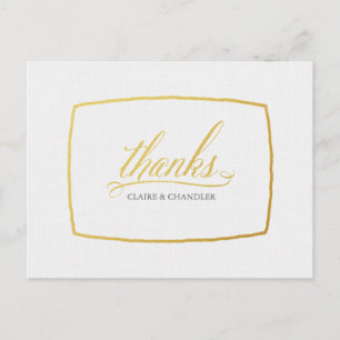 Postale Élégante carte de remerciement de mariage en écrit