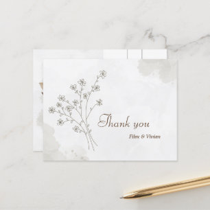 Postale Élégante Carte de remerciements de mariage