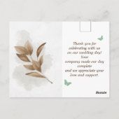 Postale Élégante Carte de remerciements de mariage (Dos)