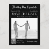 Postale Élégante carte de sauvegarde de mariage avec code (Devant)