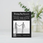 Postale Élégante carte de sauvegarde de mariage avec code (Debout devant)