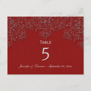 Postale Elégante carte de table mariage à tourbillon flora