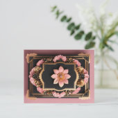 Postale Elégante carte de voeux de conception 3D en noir r (Debout devant)