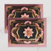 Postale Elégante carte de voeux de conception 3D en noir r (Devant / Derrière)