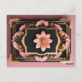 Postale Elégante carte de voeux de conception 3D en noir r (Dos)