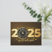 Postale Élégante Carte de voeux du Nouvel An 2025 (Debout devant)