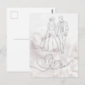 Postale Élégante carte Mariage blanc minimaliste (Devant / Derrière)