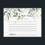 Postale Elégante Gold Green Mariage carte conseil<br><div class="desc">Cette élégante carte de conseil mariage de verdure dorée est parfaite pour une mariage moderne. Le design se compose d'or dessiné à la main et de feuilles d'eucalyptus verts botaniques, inspirant la beauté artistique. Ces cartes sont parfaites pour un mariage, une douche nuptiale, un baby shower, une fête de remise...</div>