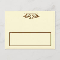 Elégante Ivoire/Mariage Brown Carte Place Écrite
