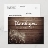 Postale Elégante Mason rustique Jar Lights Merci Carte pos (Devant / Derrière)