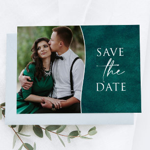 Postale Élégante photo Emerald Green Enregistrer la carte