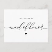 Postale élégante serez-vous ma carte de servante d'honneur (Devant)