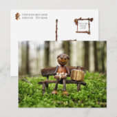 Postale Elfe gland reposant dans la forêt - carte d'annive (Devant / Derrière)