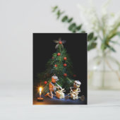 Postale Elfes de maïs avec arbre de Noël - Carte de Noël (Debout devant)