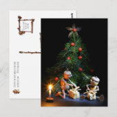 Postale Elfes de maïs avec arbre de Noël - Carte de Noël (Devant / Derrière)