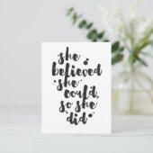 Postale Elle Croyait Qu'Elle Pourrait - Carte Inspirationn (Debout devant)