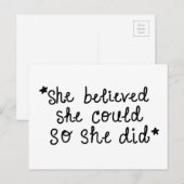 Postale Elle Croyait Qu'Elle Pouvait Faire Une Carte Posta (Devant / Derrière)