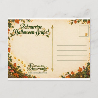 Postale Elsa carte de vœux Halloween 🎃🐱