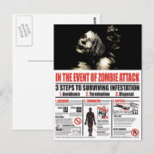 Postale En cas d'attaque de Zombie carte POST (Devant / Derrière)
