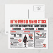 Postale En cas d'attaque de Zombie carte POST (Devant / Derrière)