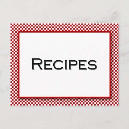 Postale en vichy Vérifier la carte rouge blanche Recette (Devant)