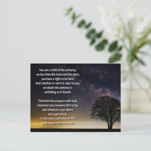 Postale Enfant de l'univers - Carte de devis (Debout devant)