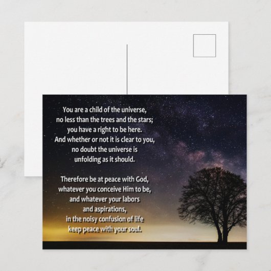 Postale Enfant de l'univers - Carte de devis (Devant / Derrière)