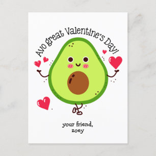 Postale Enfants Avocado Valentine's Day Taille de carte po