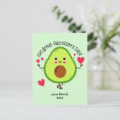 Postale Enfants Avocado Valentine's Day Taille de carte po (Debout devant)