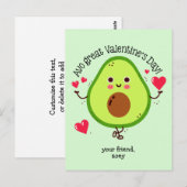 Postale Enfants Avocado Valentine's Day Taille de carte po (Devant / Derrière)