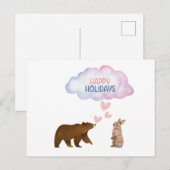 Postale enfants carte de fin de année (Devant / Derrière)