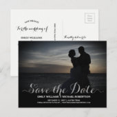 Postale Enregistrer la carte de date avec couple romantiqu (Devant / Derrière)