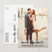 Postale Enregistrer la date Modern Fiançailles carte posta (Devant / Derrière)