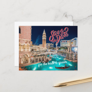 Postale Enregistrer la date personnalisée Las Vegas carte