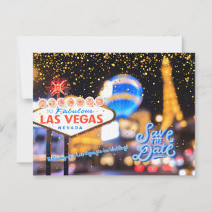 Postale Enregistrer la date personnalisée Las Vegas carte