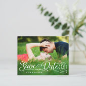 Postale Enregistrer NOTRE Mariage de date | Élégante carte (Debout devant)